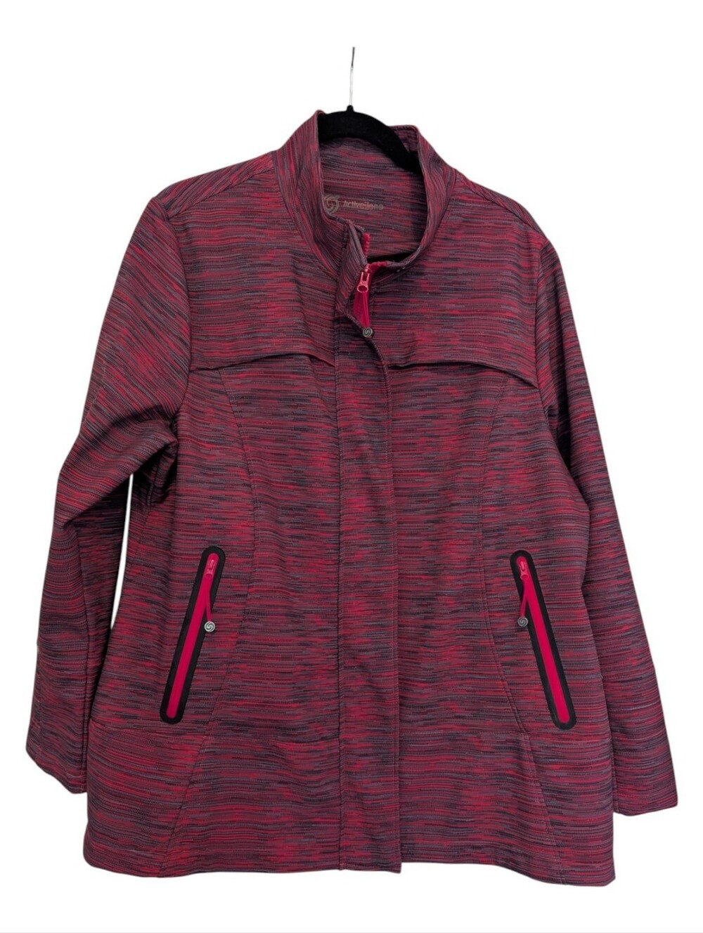 Active Zone Women's Size X Wind & Water Resistant Jacket - red and grey